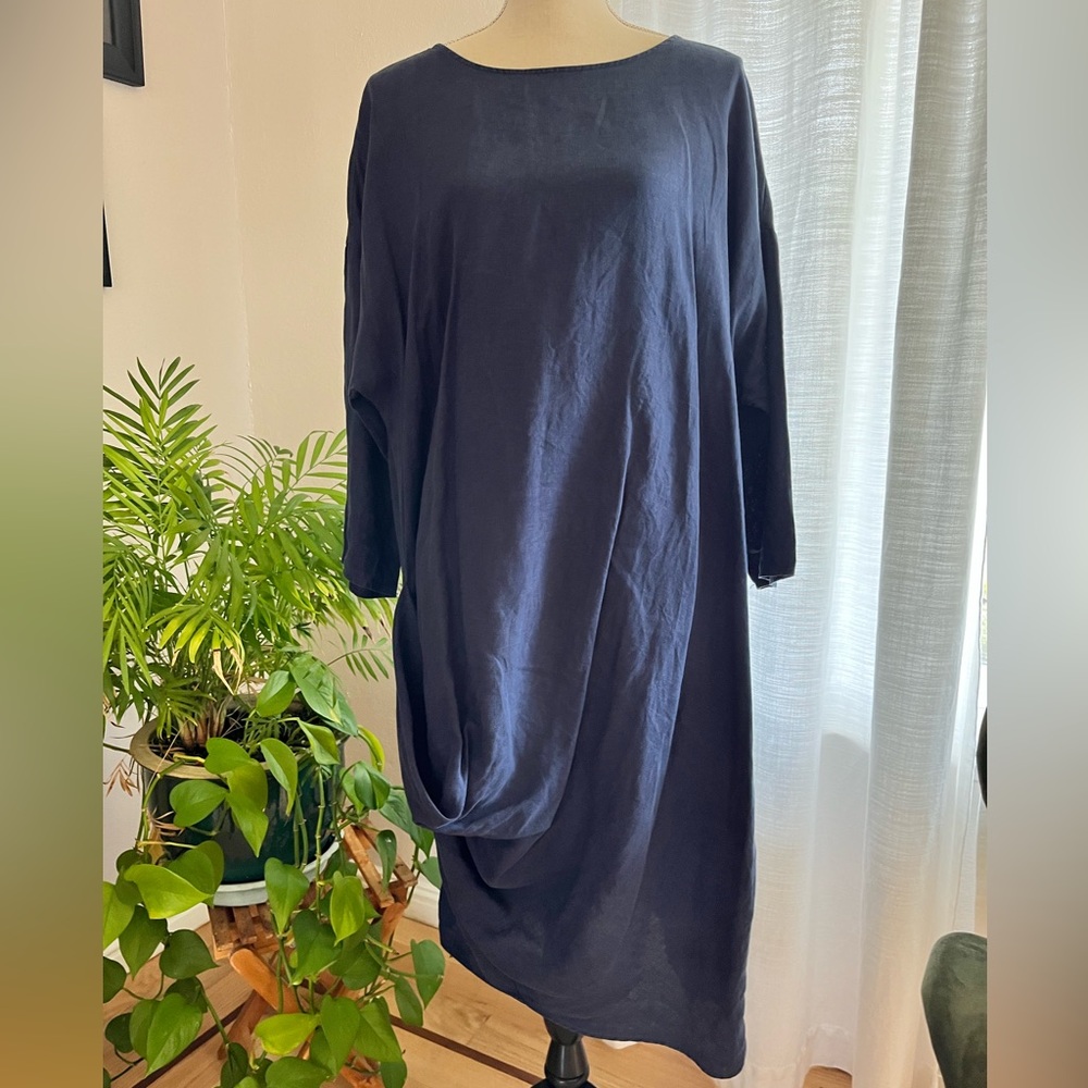 Navy blue linen dress For Cynthia brand size M